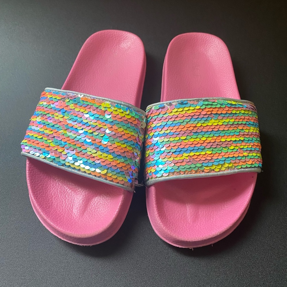 Girls Flip Sequin Slides
